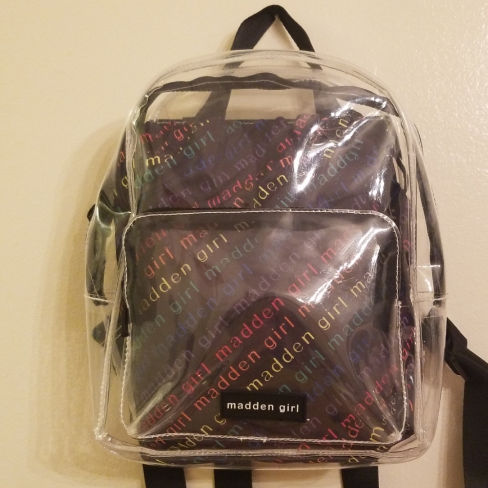 Madden Girl clear backpack